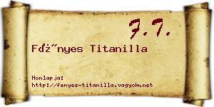 Fényes Titanilla névjegykártya